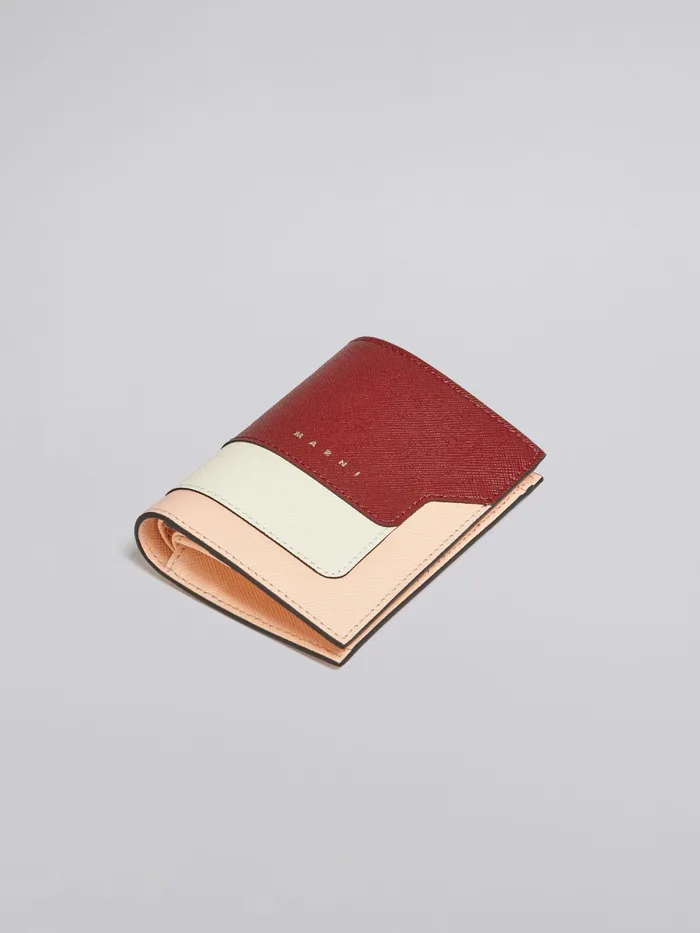 Marni Red White And Pink Saffiano Leather Bifold Wallet China Red Womens Wallets and Small Leather Goods Marni Red White And Pink Saffiano Leather Bifold Wallet China Red Womens Wallets and Small Leather Goods