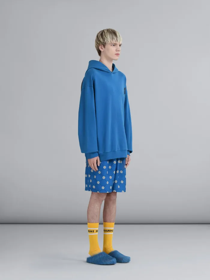 Marni Stripe Logo Print White Bio Jersey Tshirt Royal Mens Sweatshirts and Tshirts Marni Stripe Logo Print White Bio Jersey Tshirt Royal Mens Sweatshirts and Tshirts