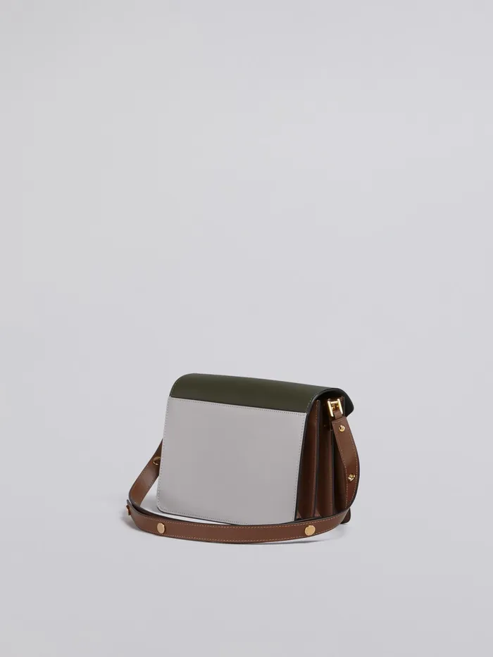 Marni Trunk Medium Bag In Green Grey And Brown Leather Emerald Womens Crossbody Bags Marni Trunk Medium Bag In Green Grey And Brown Leather Emerald Womens Crossbody Bags