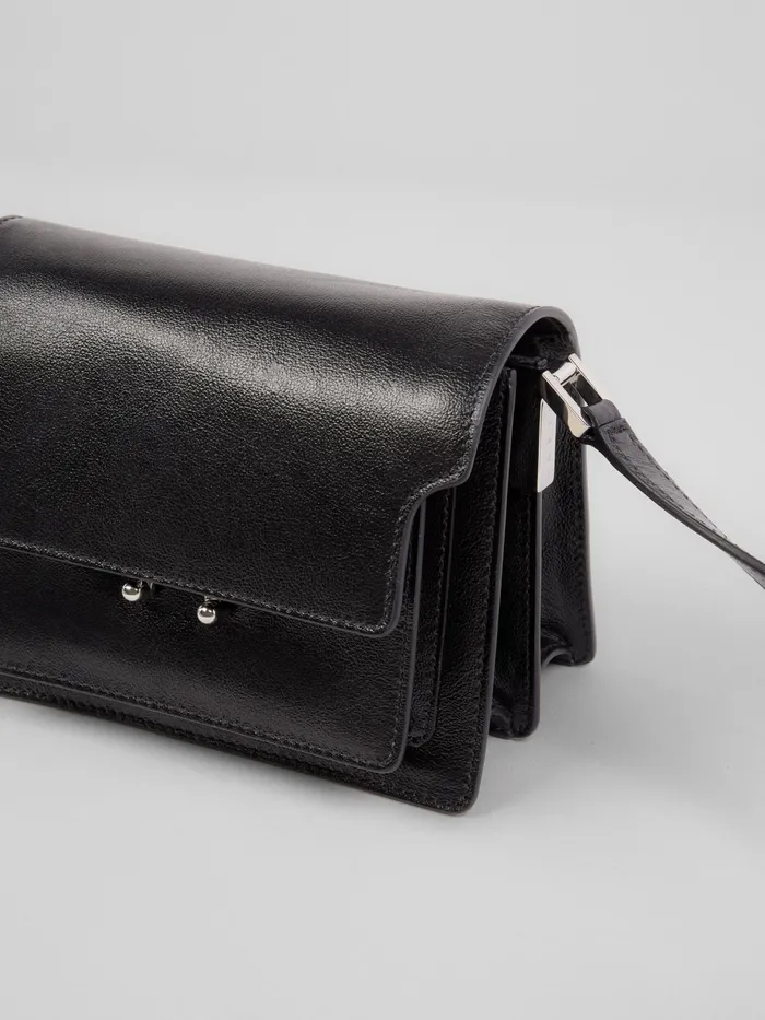 Marni Trunk Soft Mini Bag In Leather Black Mens Shoulder Bags Marni Trunk Soft Mini Bag In Leather Black Mens Shoulder Bags