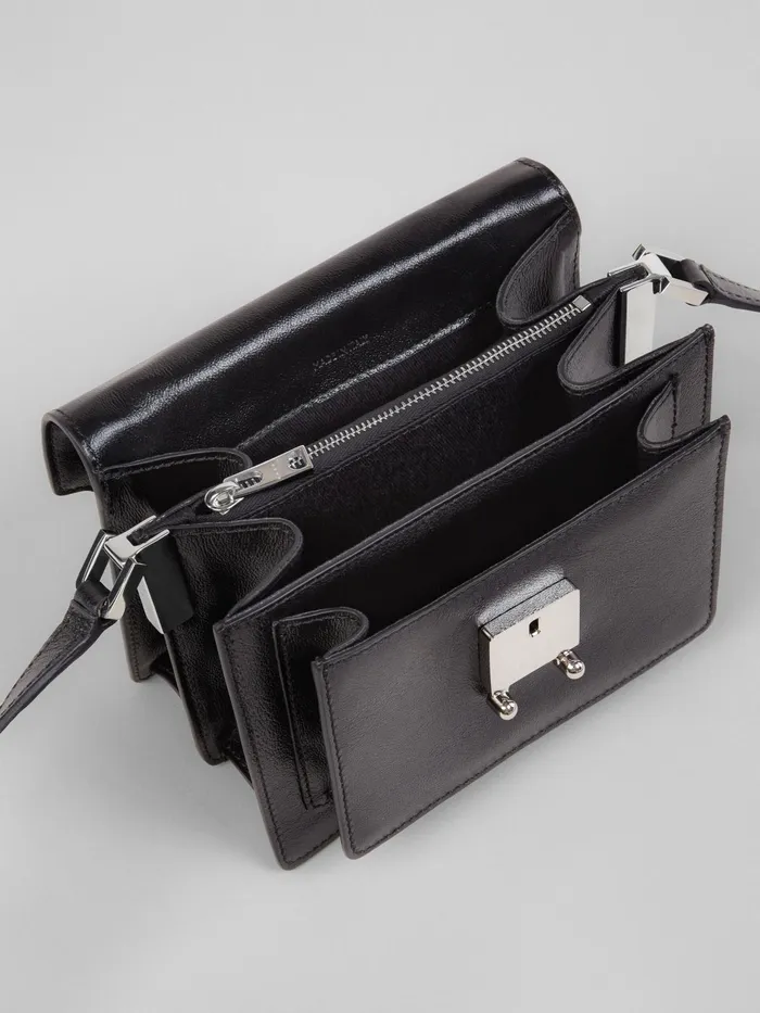 Marni Trunk Soft Mini Bag In Leather Black Mens Shoulder Bags Marni Trunk Soft Mini Bag In Leather Black Mens Shoulder Bags