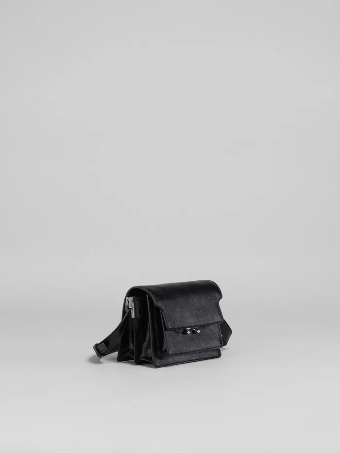 Marni Trunk Soft Mini Bag In Leather Black Mens Shoulder Bags Marni Trunk Soft Mini Bag In Leather Black Mens Shoulder Bags