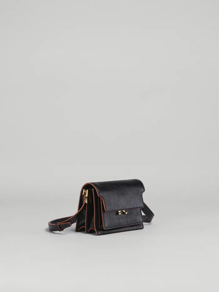 Marni Trunk Soft Mini Bag In Leather Black Womens Crossbody Bags Marni Trunk Soft Mini Bag In Leather Black Womens Crossbody Bags