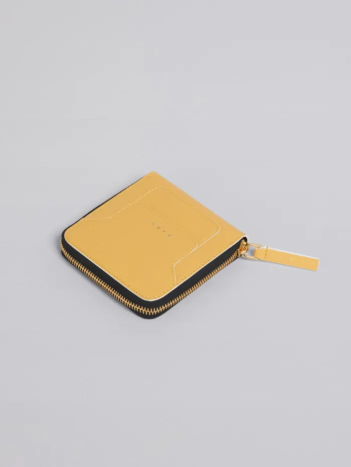 Marni Yellow Saffiano Leather Ziparound Wallet Maiz Womens Wallets and Small Leather Goods Marni Yellow Saffiano Leather Ziparound Wallet Maiz Womens Wallets and Small Leather Goods