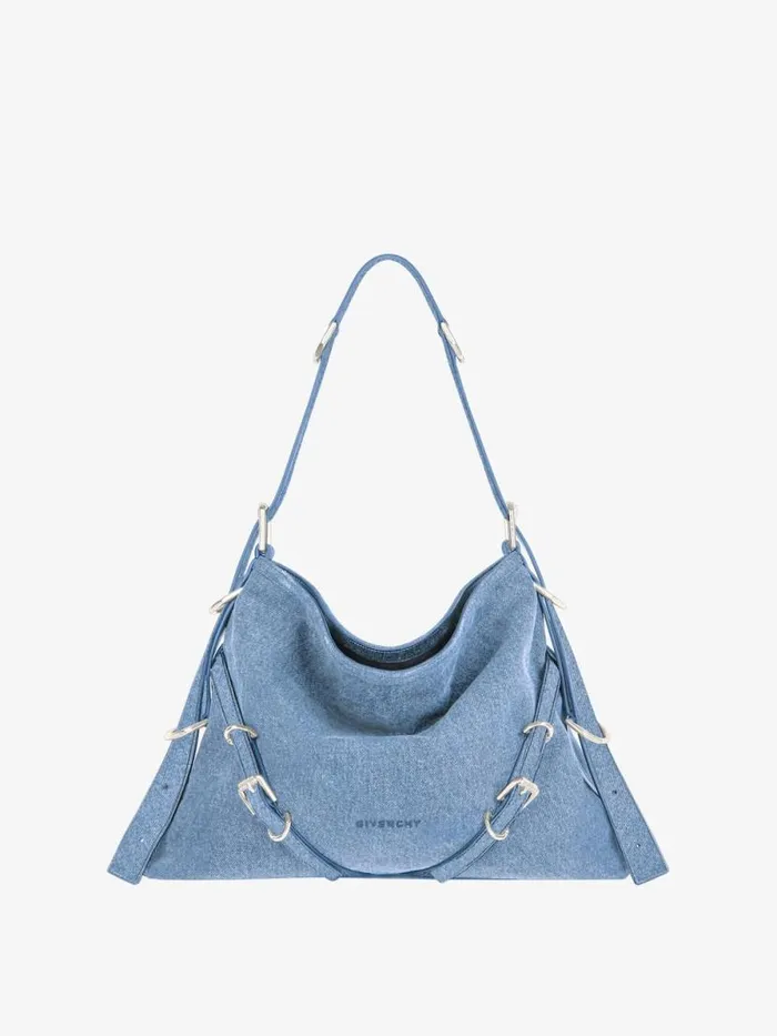Medium Voyou Bag In Denim Medium Blue Women Givenchy Shoulder Bags