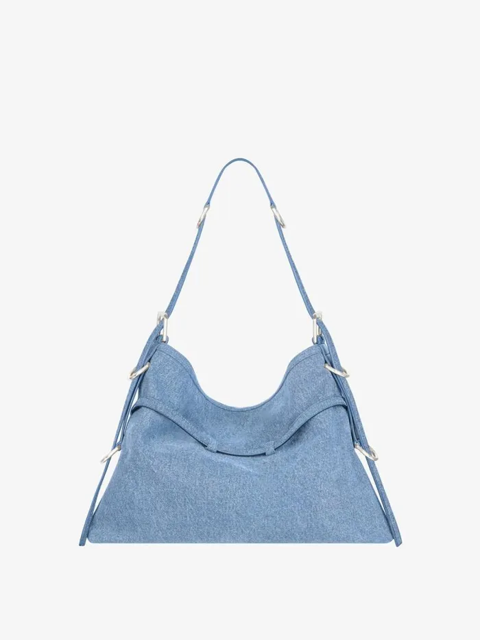 Medium Voyou Bag In Denim Medium Blue Women Givenchy Shoulder Bags