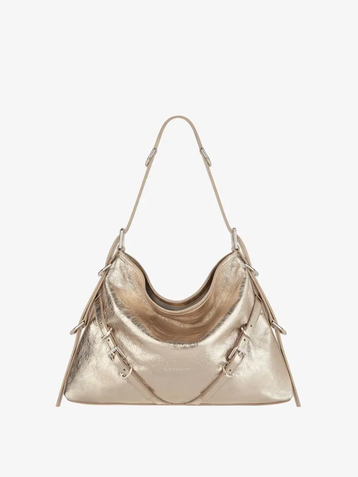 Medium Voyou Bag In Laminated Leather Dusty Golden Women Givenchy Shoulder Bags Medium Voyou Bag In Laminated Leather Dusty Golden Women Givenchy Shoulder Bags