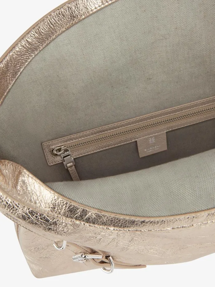 Medium Voyou Bag In Laminated Leather Dusty Golden Women Givenchy Shoulder Bags