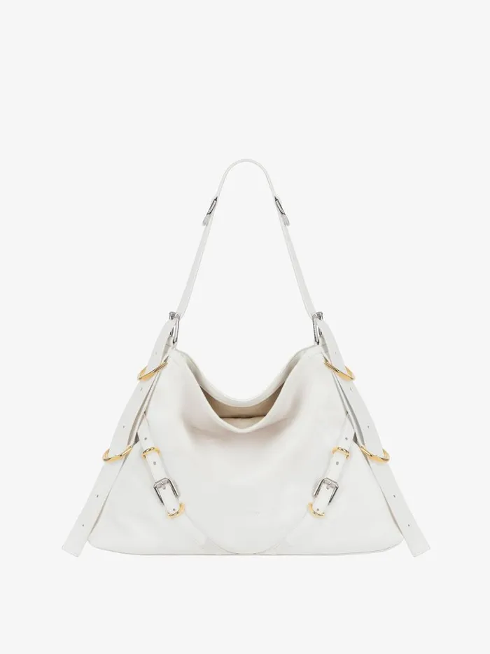 Medium Voyou Bag In Leather Ivory Women Givenchy Shoulder Bags