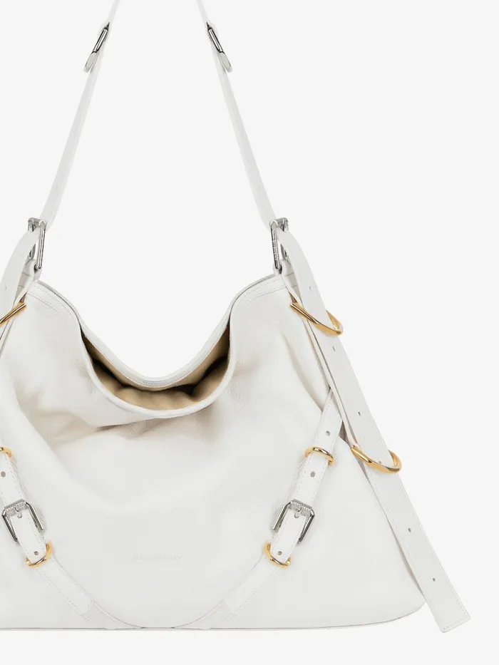 Medium Voyou Bag In Leather Ivory Women Givenchy Shoulder Bags