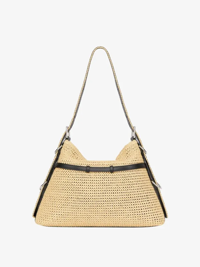 Medium Voyou Bag In Raffia Natural Women Givenchy Shoulder Bags