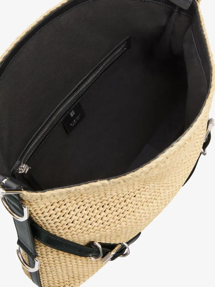 Medium Voyou Bag In Raffia Natural Women Givenchy Shoulder Bags