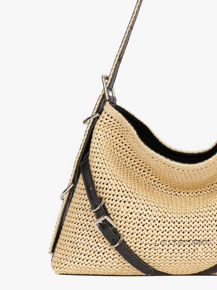 Medium Voyou Bag In Raffia Natural Women Givenchy Shoulder Bags