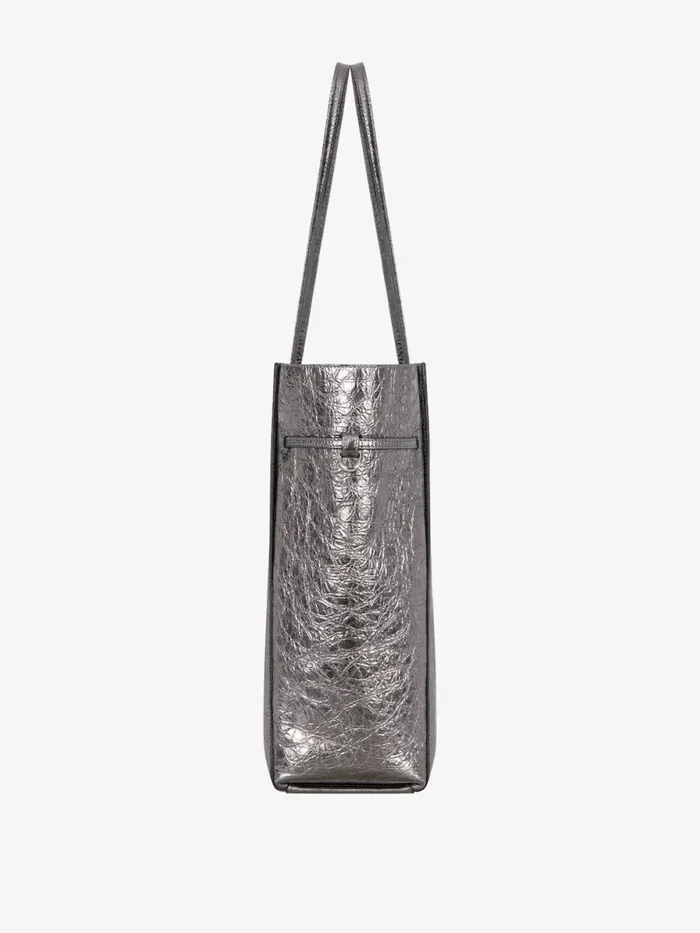 Medium Voyou Tote Bag In Laminated Leather Silvery Grey Women Givenchy Shoulder Bags