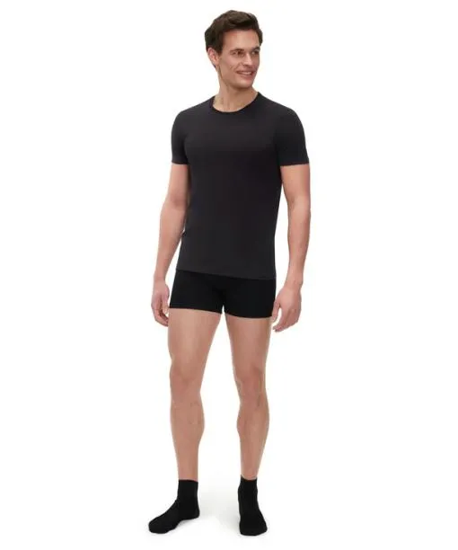 Men 2Pack Men TShirt Roundneck Daily Comfort Black FALKE Shirts