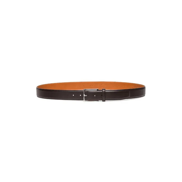Men Brown Leather Adjustable Belt Santoni Belts