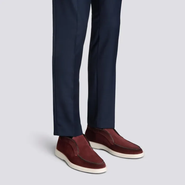 Men Burgundy Suede Desert Boot Santoni Boots