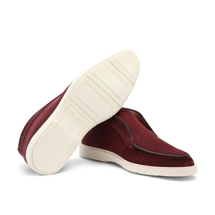 Men Burgundy Suede Desert Boot Santoni Boots