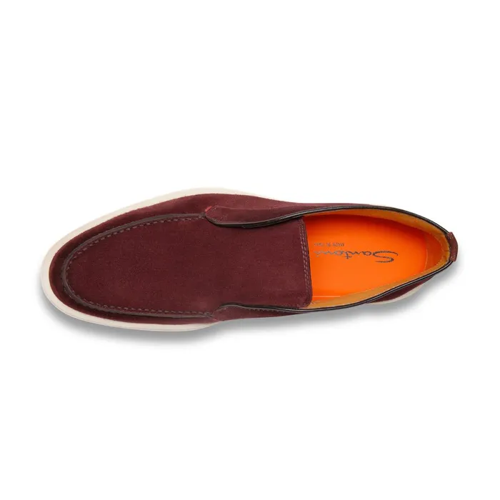 Men Burgundy Suede Desert Boot Santoni Boots