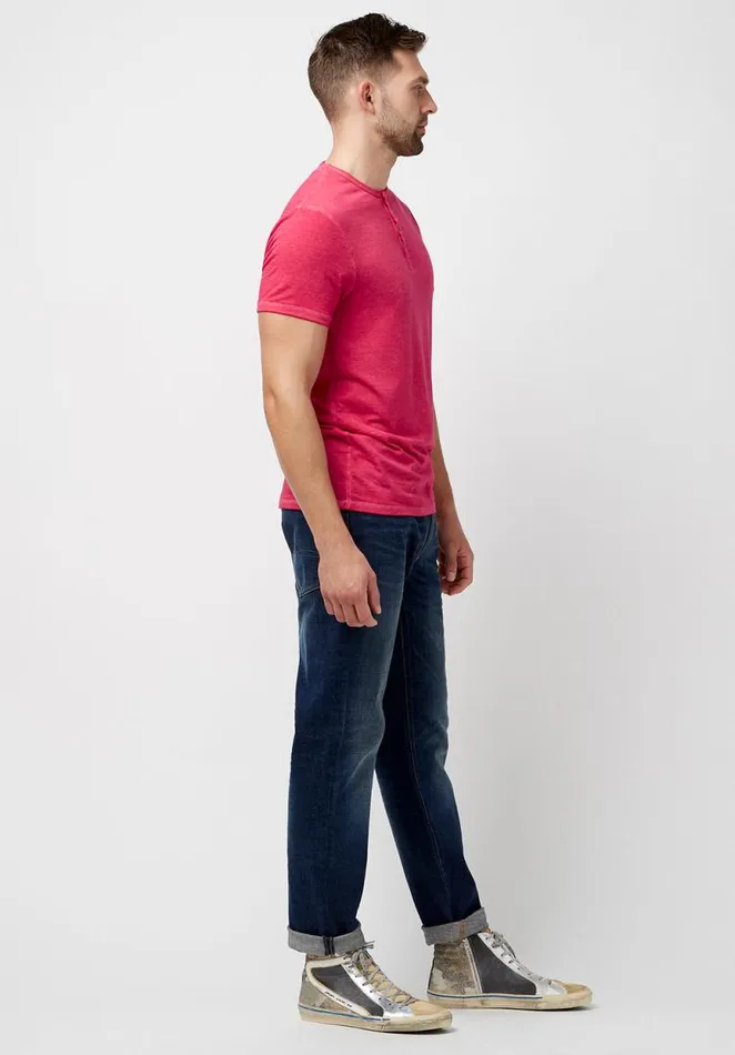 Men Buttoned Henley Kasum Off White TShirt Milk Buffalo David Bitton Tops and Tees