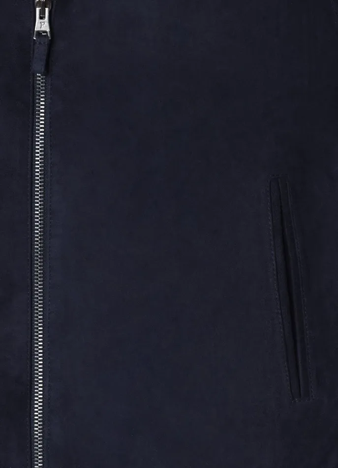 Men Coats and Jackets Faonnable Suede Hybrid Gilet Marine Blue