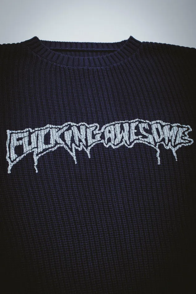 Men Drip Logo Knitted Sweater Fucking Awesome Sweaters Men Drip Logo Knitted Sweater Fucking Awesome Sweaters