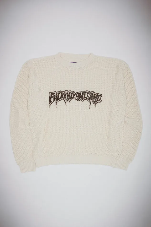 Men Drip Logo Knitted Sweater Fucking Awesome Sweaters Men Drip Logo Knitted Sweater Fucking Awesome Sweaters