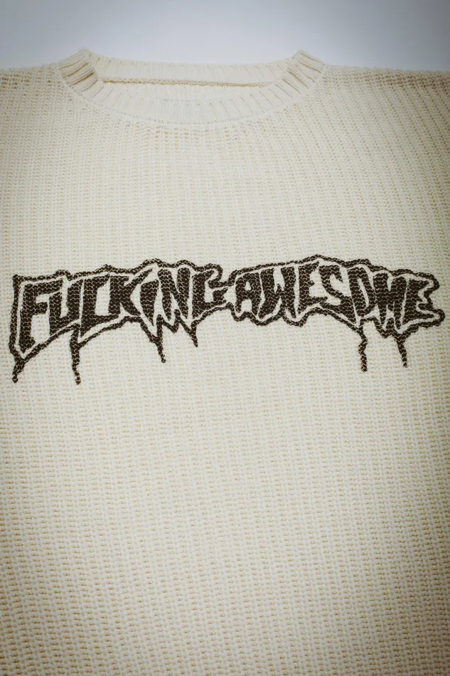 Men Drip Logo Knitted Sweater Fucking Awesome Sweaters Men Drip Logo Knitted Sweater Fucking Awesome Sweaters