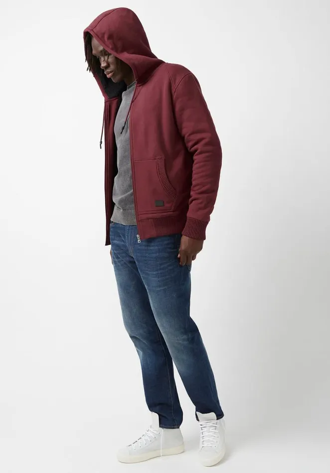 Men Fasox Red Mens Sweatshirt Oxblood Buffalo David Bitton Sweatshirts and Hoodies