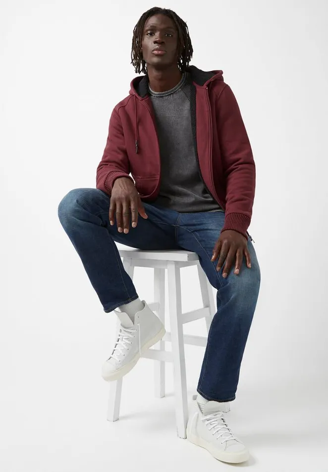 Men Fasox Red Mens Sweatshirt Oxblood Buffalo David Bitton Sweatshirts and Hoodies