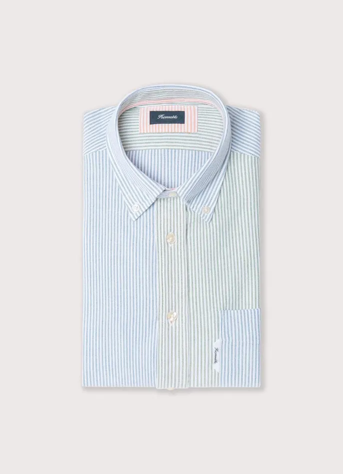 Men Iconic Shirts Faonnable Regular Fit Bengal Striped Oxford Shirt Multi