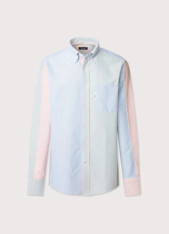 Men Iconic Shirts Faonnable Regular Fit Bengal Striped Oxford Shirt Multi