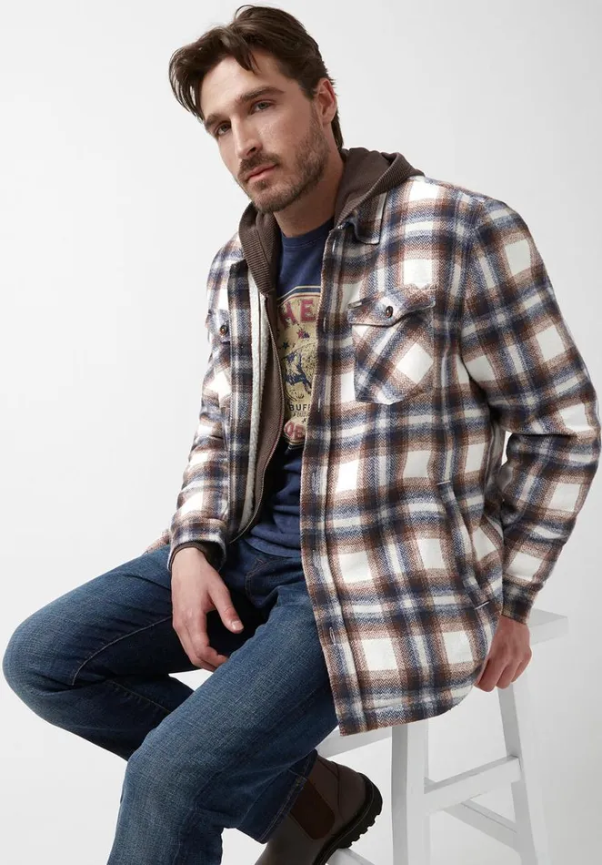 Men Jagig Light Brown Mens Jacket Milk Buffalo David Bitton Jackets