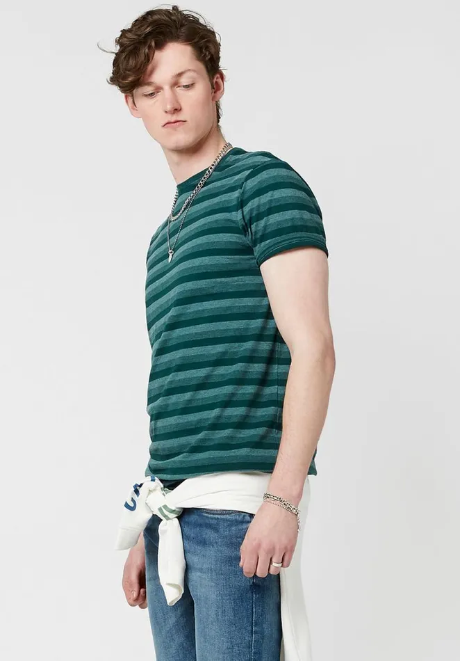 Men Kawill Candystripe TShirt Granite Green Buffalo David Bitton Tops and Tees