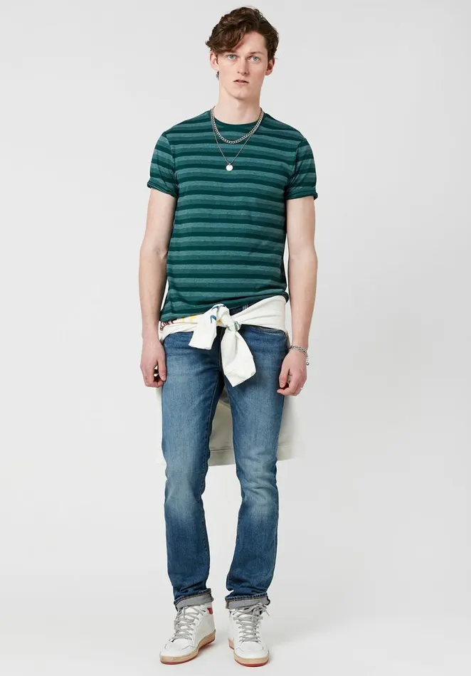 Men Kawill Candystripe TShirt Granite Green Buffalo David Bitton Tops and Tees