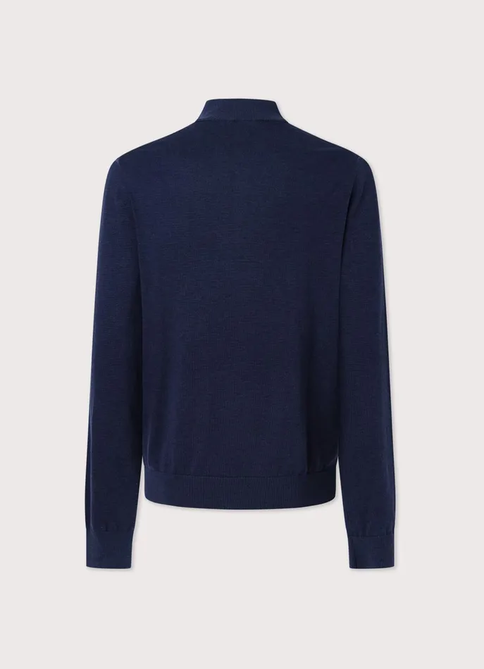 Men Knitwear Faonnable Half Zip Jumper Midnight Blue