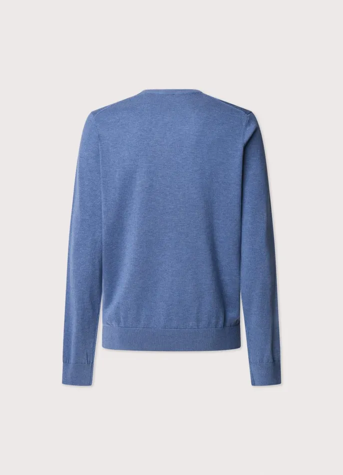 Men Knitwear Faonnable VNeck Jumper Blue Marl
