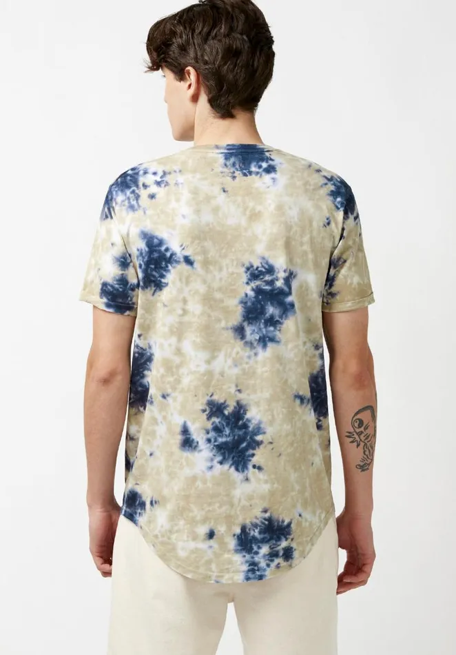 Men Kolis Tie Dye Beige TShirt Tan Buffalo David Bitton Tops and Tees