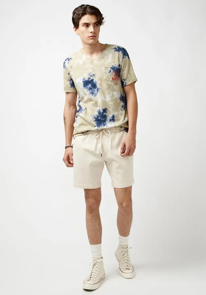 Men Kolis Tie Dye Beige TShirt Tan Buffalo David Bitton Tops and Tees