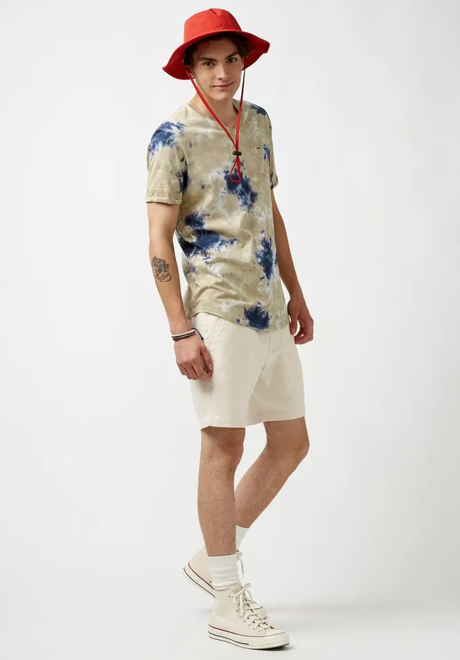 Men Kolis Tie Dye Beige TShirt Tan Buffalo David Bitton Tops and Tees