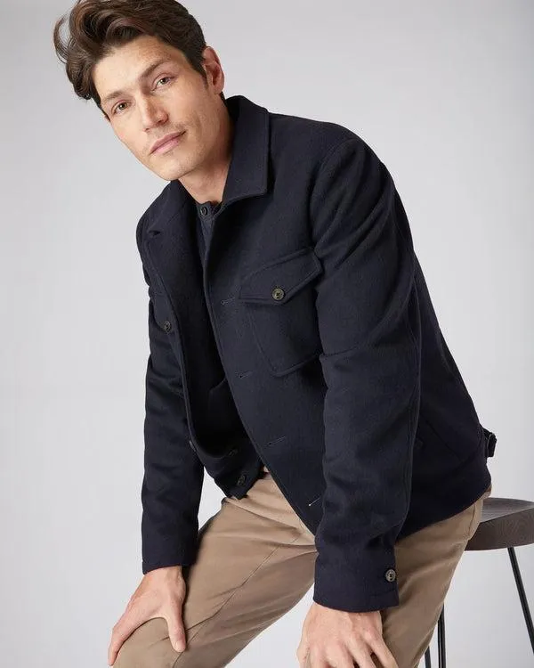 Men Men039s Short Woven JacketIn Navy Blue Navy Blue NPeal Coats and Jackets