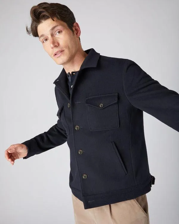 Men Men039s Short Woven JacketIn Navy Blue Navy Blue NPeal Coats and Jackets