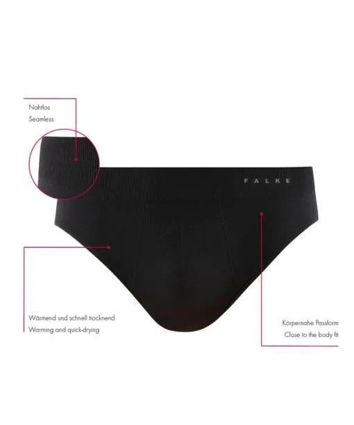 Men Men Brief Warm Black FALKE Underwear