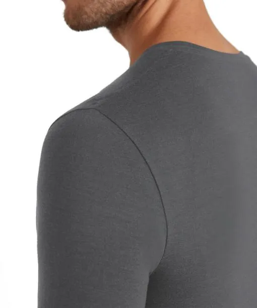 Men Men Long Sleeve Shirt Roundneck Daily ClimaWool Dark Grey FALKE Shirts