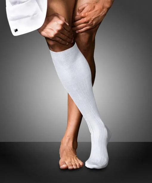 Men No 10 Pure Fil Dcosse Men Kneehigh Socks White FALKE By Material