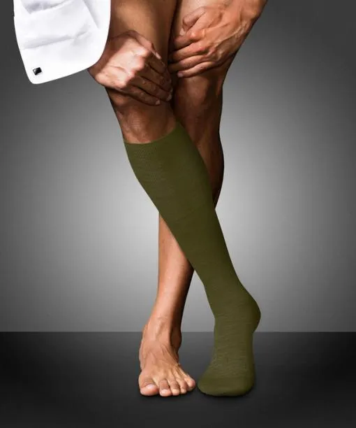 Men No 6 Finest Merino and Silk Men Kneehigh Socks Artichoke FALKE Knee High Socks