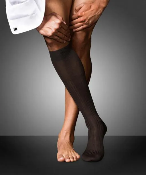 Men No 7 Finest Merino Men Kneehigh Socks Brown FALKE Knee High Socks