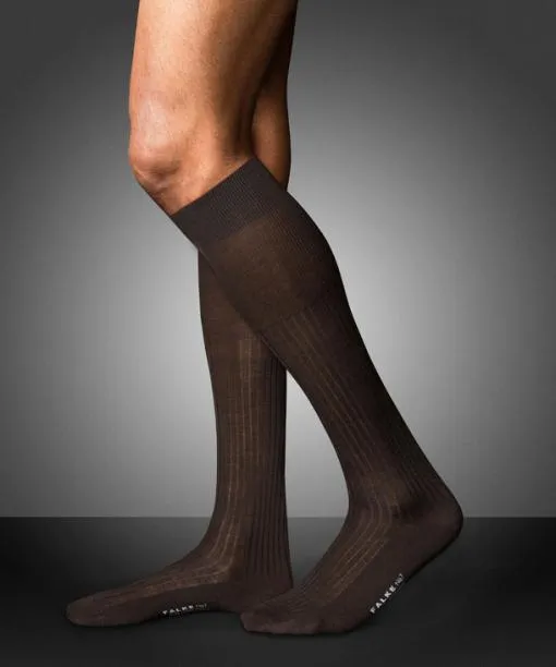 Men No 7 Finest Merino Men Kneehigh Socks Brown FALKE Knee High Socks