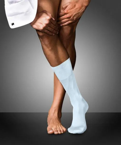 Men No 9 Pure Fil Dcosse Men Socks Light Blue FALKE Socks