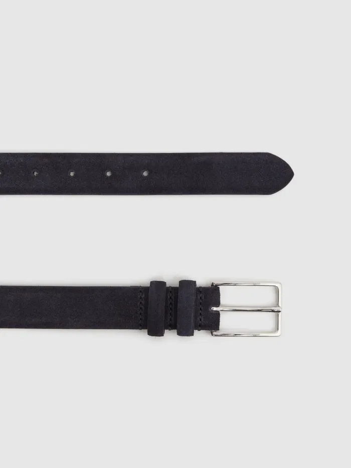Men Reiss Belts Dante Suede Belt Navy